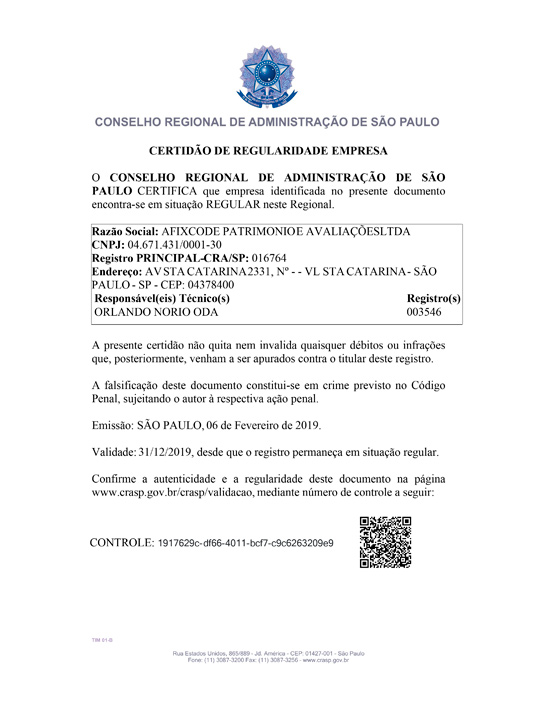 Certificado Cra