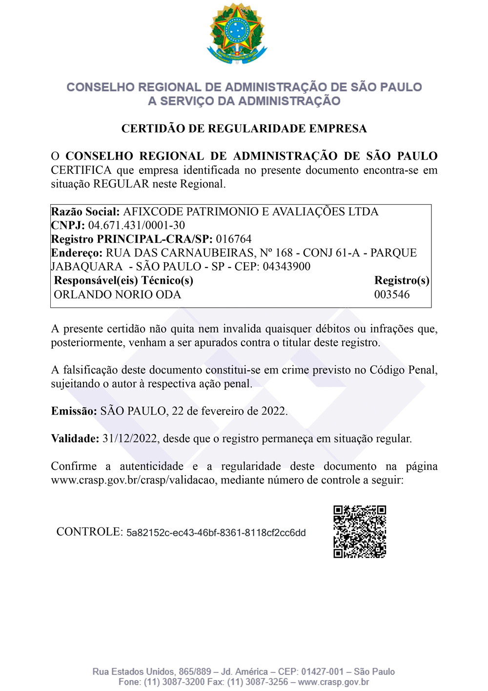 Certificado Cra