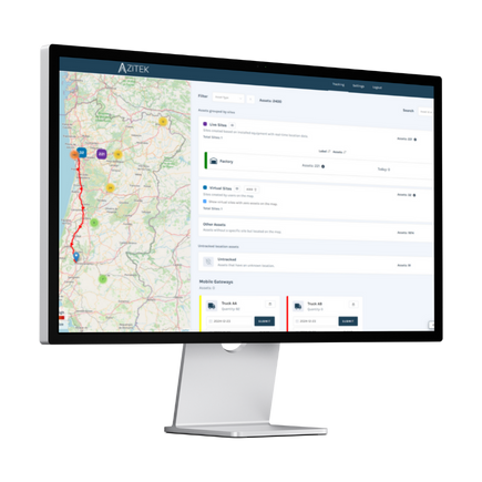 dashboard do sistema para visualizar em tempo real as mudanças na localização dos ativos